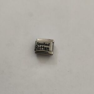 Stainless Steel Italian Charm Link 'Spoiled Rotten' Engraving